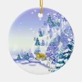 Fantasy Winter Geit Kerstversiering Keramisch Ornament (Voorkant)