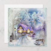 Fantasy Winter Kerstmis Feestdagenkaart (Voorkant / Achterkant)