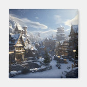 Fantasy Winter Town Magneet (Voorkant)