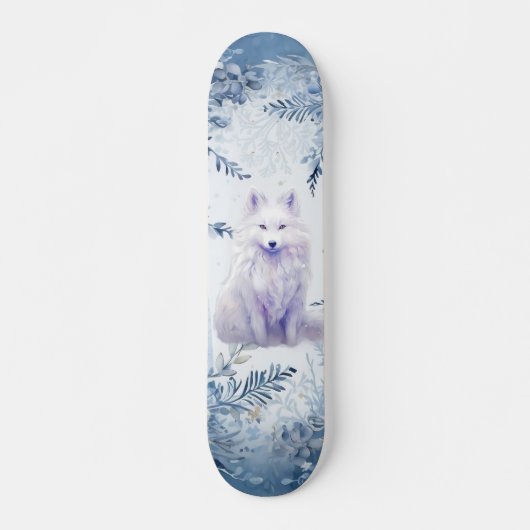 Fantasy Winter Witte Vos Skate Deck (Voorkant)