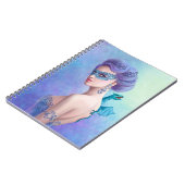 Fantasy winter womann met blauwe draak notitieboek (Linkerzijde)