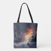 Fantasy winterlandschap tote bag (Achterkant)