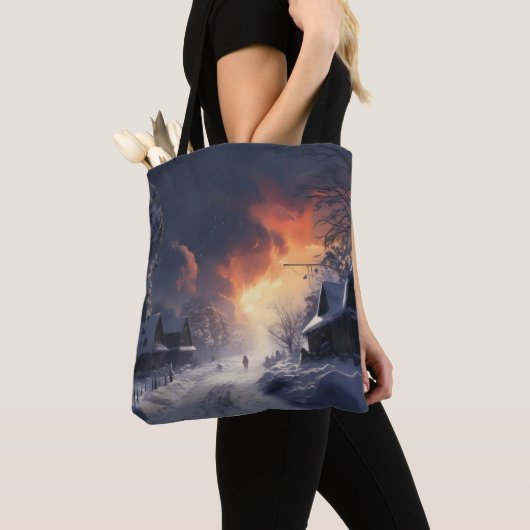 Fantasy winterlandschap tote bag (Dichtbij)