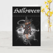 Fantasy Witch 6 Halloween Wenskaart Kaart (Gele Bloem)
