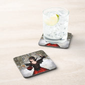 Fantasy Witch - Middeleeuws kasteel Halloween kuns Bier Onderzetter (Rechterzijde)