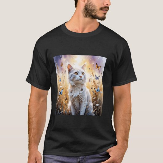 Fantasy Witte Kattervlinders T-shirt (Voorkant)
