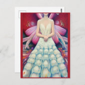 Fantasy Witte Pauw Trouwjurk AI Kunst Briefkaart (Voorkant / Achterkant)