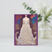 Fantasy Witte Pauw Trouwjurk Mode Diva Briefkaart (Staand voorkant)