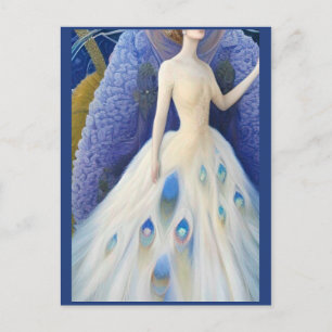 Fantasy Witte Pauw Trouwjurk Mode Diva P Briefkaart