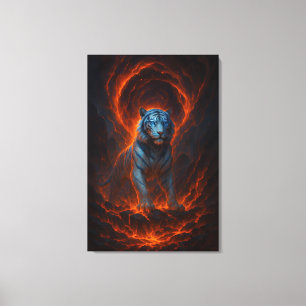 Fantasy Witte Tijger – Mystic Aura Serie Canvas Afdruk