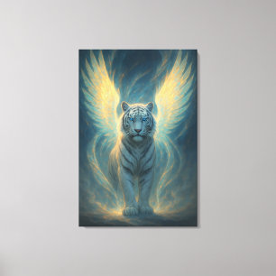 Fantasy Witte Tijger – Mystic Aura Serie Canvas Afdruk