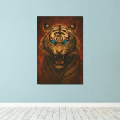 Fantasy Witte Tijger – Mystic Aura Serie Canvas Afdruk (Insitu (Houten vloer))