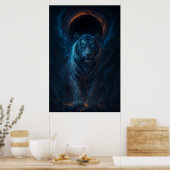 Fantasy Witte Tijger – Mystic Aura Serie Poster (Keuken)