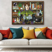 Fantasy Wizard Boeken Dragon Potions Canvas Afdruk