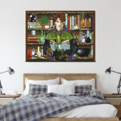 Fantasy Wizard Boeken Dragon Potions Canvas Afdruk (Insitu (Slaapkamer))