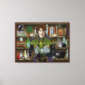 Fantasy Wizard Boeken Dragon Potions Canvas Afdruk (Voorkant)