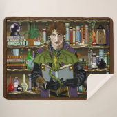 Fantasy Wizard Boeken Dragon Potions Sherpa Deken (Voorkant (horizontaal))