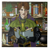 Fantasy Wizard Boeken Dragon Potions Tegeltje (Voorkant)