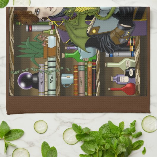 Fantasy Wizard Boeken Dragon Potions Theedoek (Gevouwen)