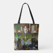 Fantasy Wizard Boeken Dragon Potions Tote Bag (Achterkant)