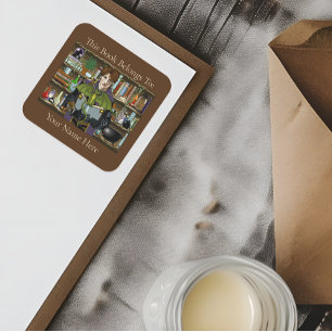 Fantasy Wizard Boeken Dragon Potions Vierkante Sticker