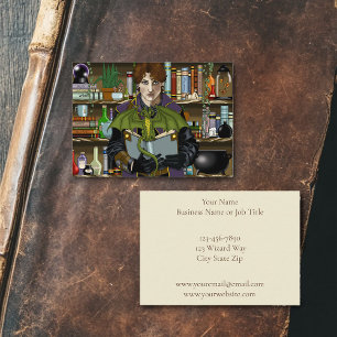 Fantasy Wizard Boeken Dragon Potions Visitekaartje