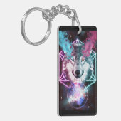 Fantasy Wolf AcrylSleutelhanger Sleutelhanger (Voorkant Links)