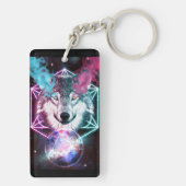 Fantasy Wolf AcrylSleutelhanger Sleutelhanger (achterkant)