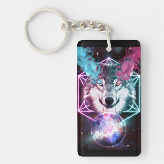 Fantasy Wolf AcrylSleutelhanger Sleutelhanger (Voorkant)