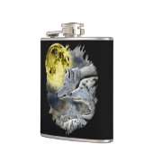 Fantasy Wolf Moon Mountain Heupfles (Links)