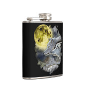 Fantasy Wolf Moon Mountain Heupfles (Rechts)