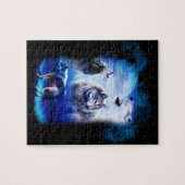 Fantasy Wolf Moon Mountain Legpuzzel (Horizontaal)