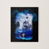 Fantasy Wolf Moon Mountain Legpuzzel (Verticaal)