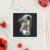 Fantasy Wolf Moon Mountain Servetten (Insitu)