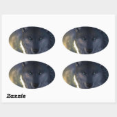 Fantasy Wolf Ovale Sticker (Vel)