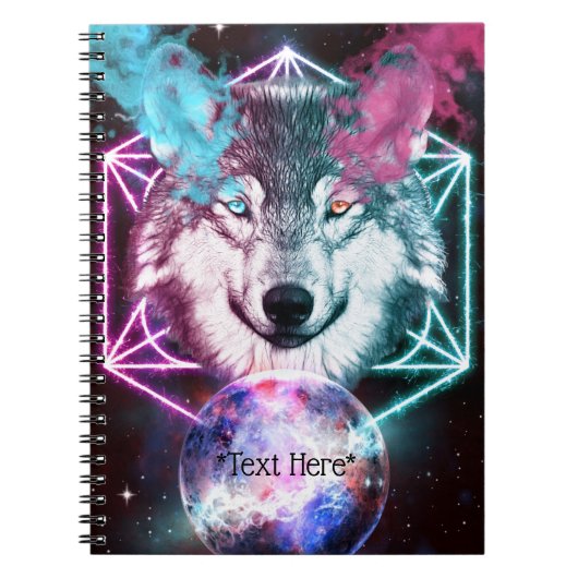 Fantasy Wolf Spiral Notitieboek (Voorkant)