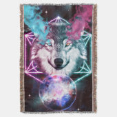 Fantasy Wolf Throw Blanket Deken (Voorkant Verticaal)