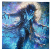 Fantasy Wolf Wereld Tegeltje (Voorkant)