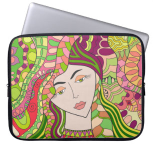 Fantasy Woman: Abstracte lentefolk. Laptop Sleeve