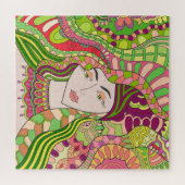 Fantasy Woman: Abstracte lentefolk. Legpuzzel (Horizontaal)