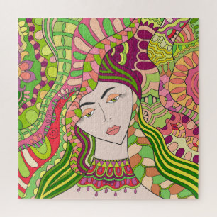 Fantasy Woman: Abstracte lentefolk. Legpuzzel