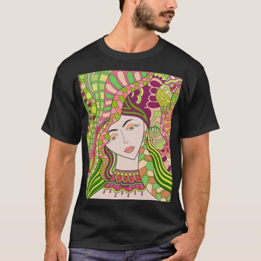 Fantasy Woman: Abstracte lentefolk. T-shirt (Voorkant)