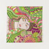Fantasy Woman: Abstracte lentefolk. Wandkleed (Voorkant (horizontaal))
