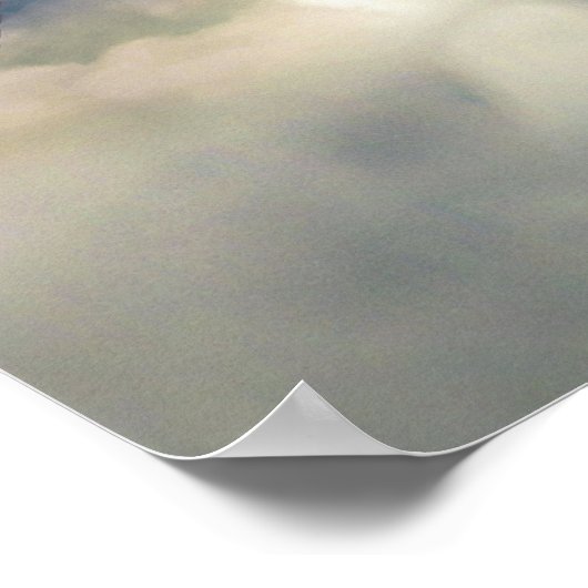 Fantasy Woman en Island Castle in de wolken Poster (Hoek)