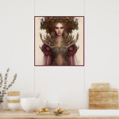 Fantasy Woman of Flowers and Natuur Poster (Keuken)