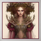 Fantasy Woman of Flowers and Natuur Poster (Voorkant)