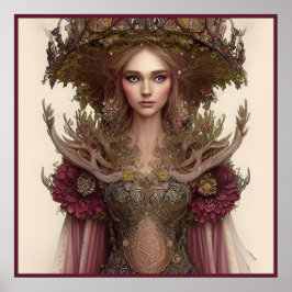 Fantasy Woman of Flowers and Natuur Poster
