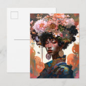 Fantasy Woman Vrouw Flowers Beauful Art Briefkaart (Voorkant / Achterkant)