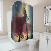 fantasy Woman Warrior Princess Shower Curtain Douchegordijn (In situ)