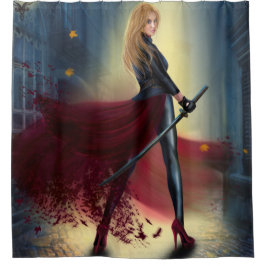 fantasy Woman Warrior Princess Shower Curtain Douchegordijn